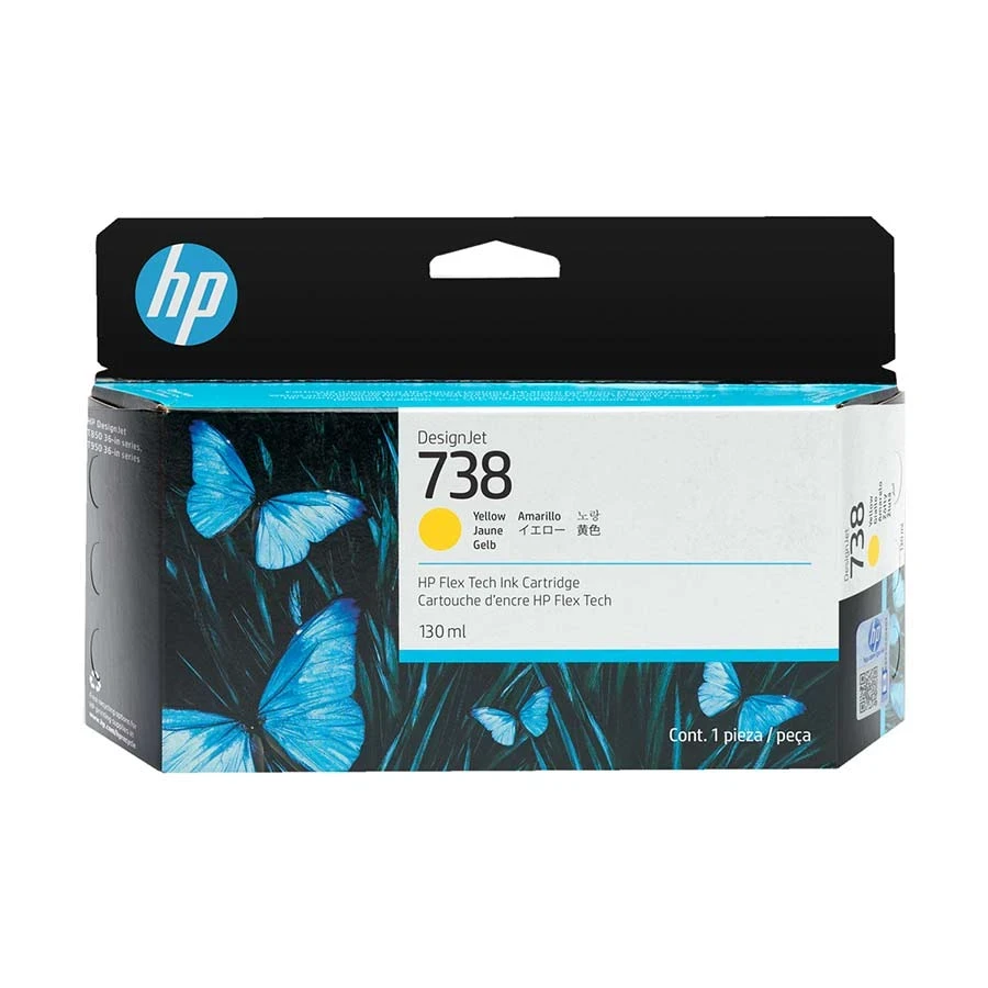 HP 738 130-ml Yellow Original Ink Cartridge #498N7A