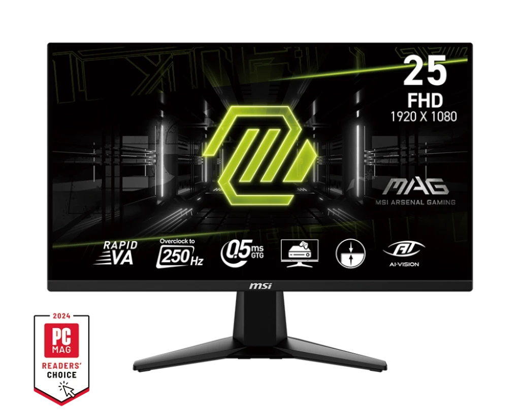 MSI MAG 255XFV 24.5 Inch FHD Display Dual HDMI DP Black Gaming Monitor