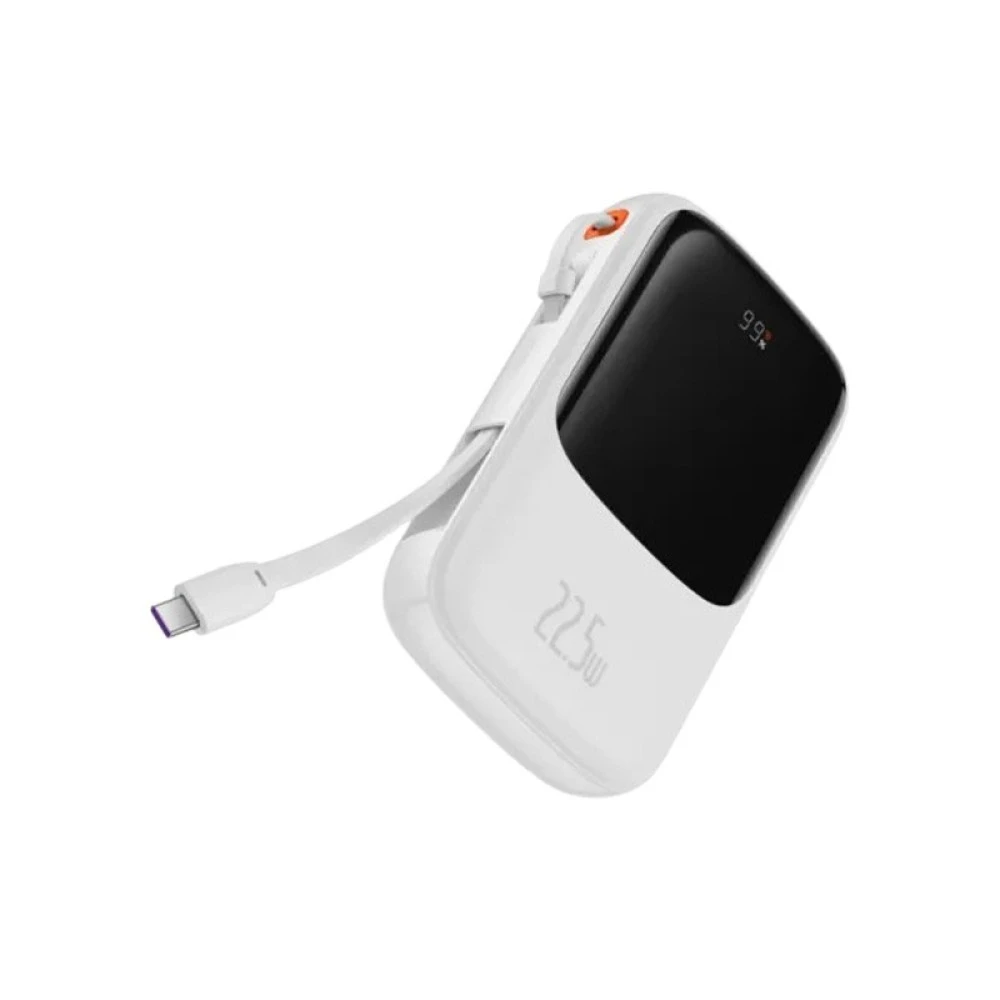 Baseus Qpow Pro 22.5W 10000mAh Type-C Digital Display Fast Charge Power Bank (White)