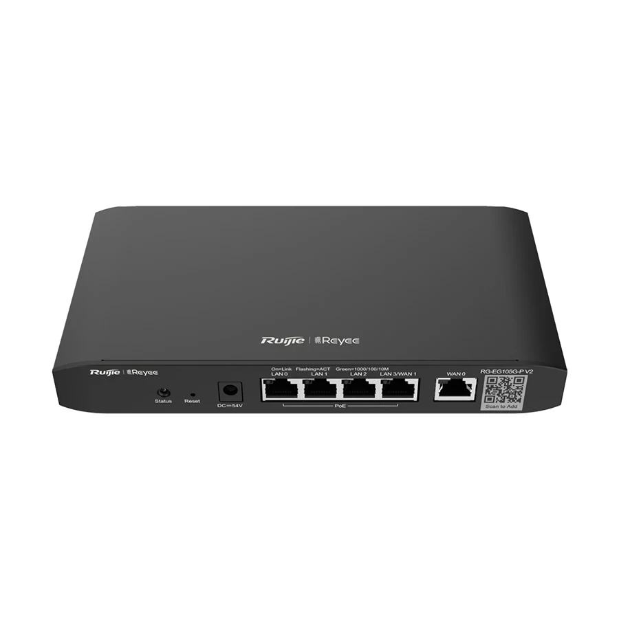 Ruijie RG-EG105G-P V2 Dual Core 880MHz CPU, 128MB RAM Cloud Managed Router