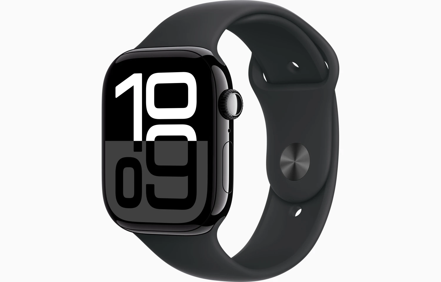Apple Watch Series 10 46mm (GPS) Jet Black Aluminum Case with Black Sport Medium Large Band #MWWQ3xx/A