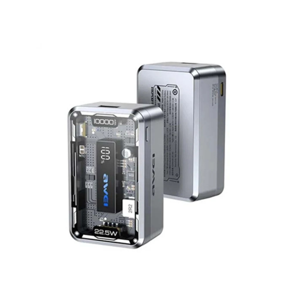 Awei P111K 10000mAh 22.5W semi-transparent Mini Power Bank