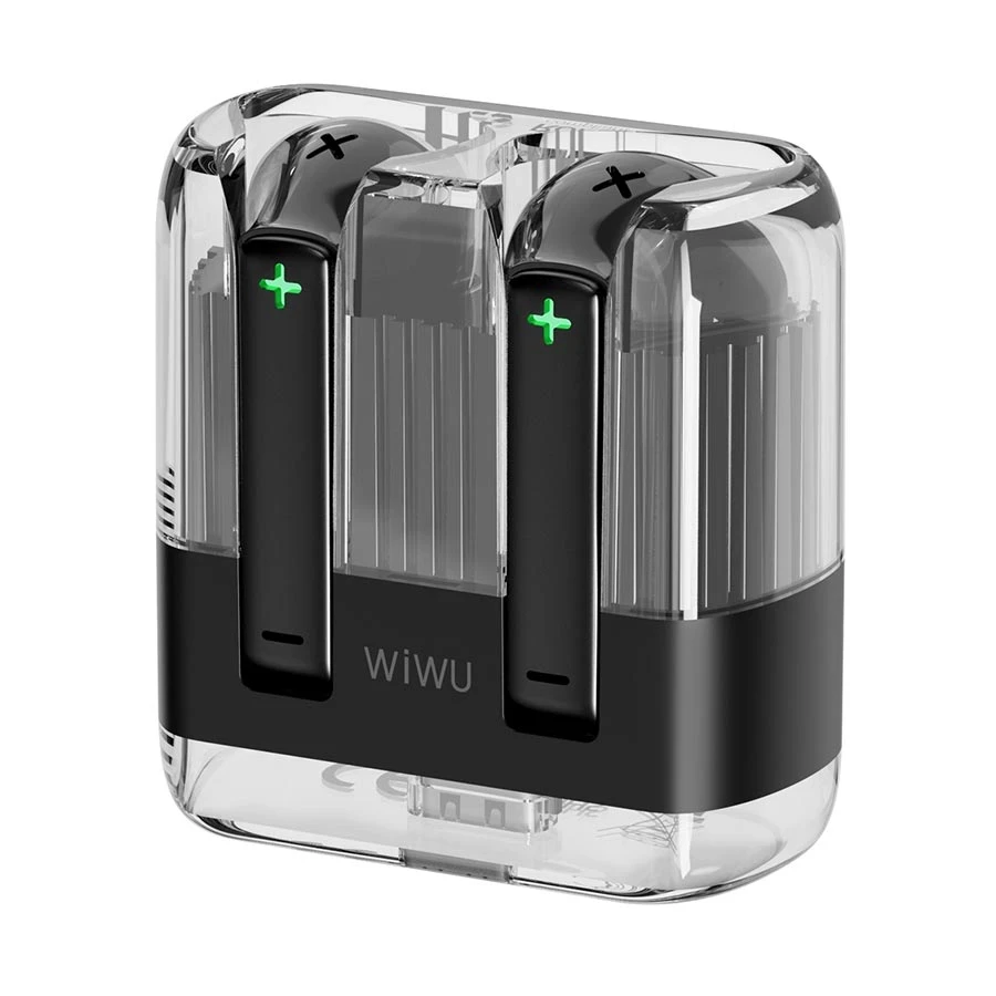 Wiwu T21 Transparent Black Bluetooth Earbuds