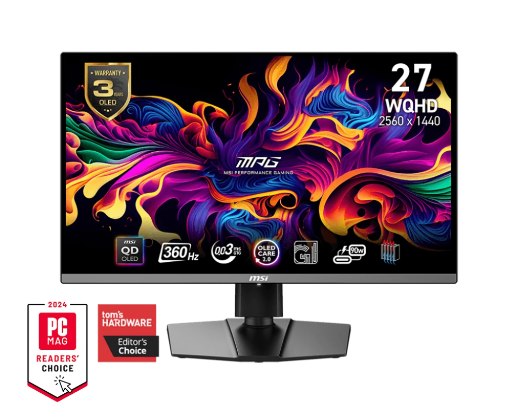 MSI MPG 271QRX QD-OLED 27 Inch WQHD Display Dual HDMI, DP, USB USB-C Gaming Monitor