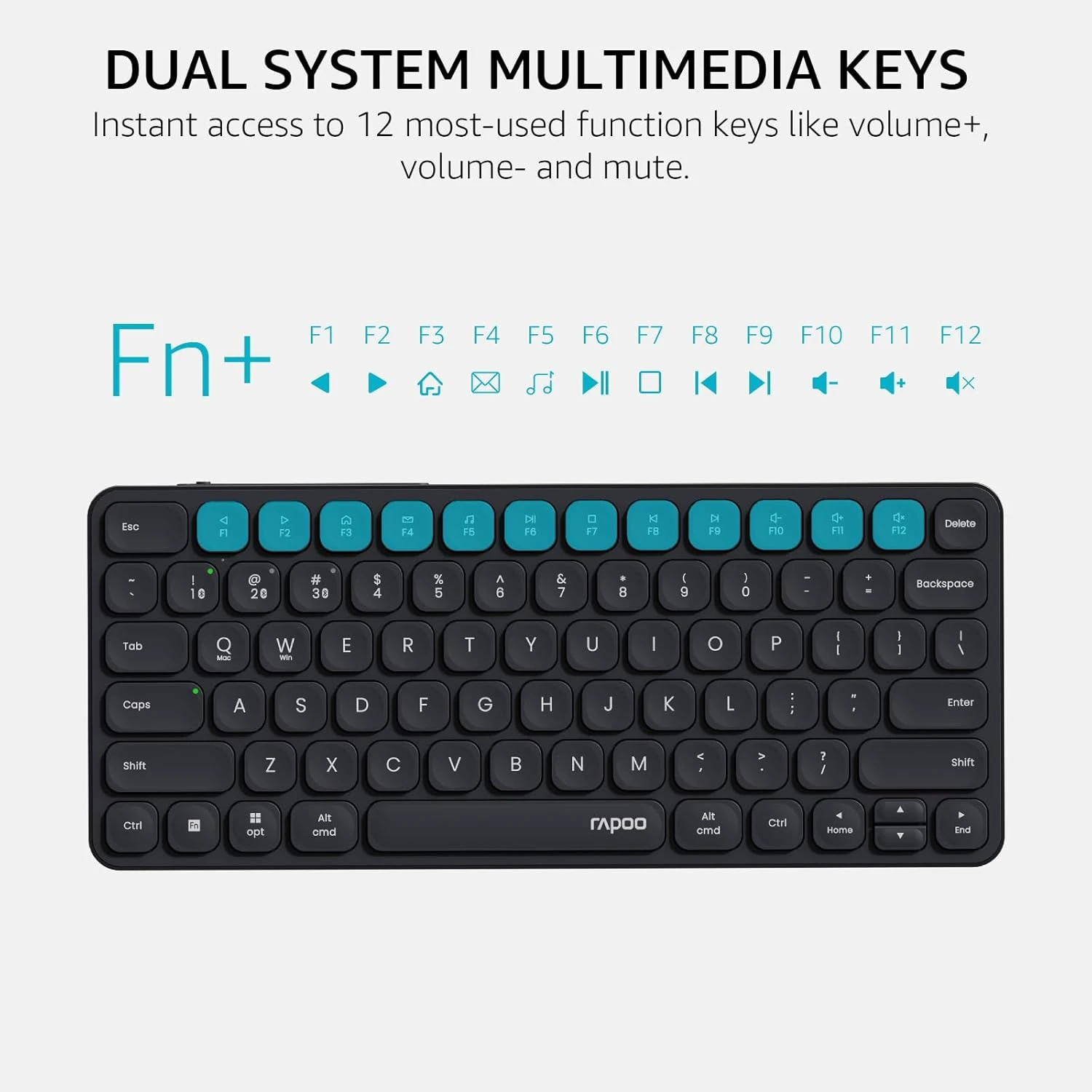 Rapoo E9050L Dark Grey (Dual Mode) Ultra-slim Keyboard