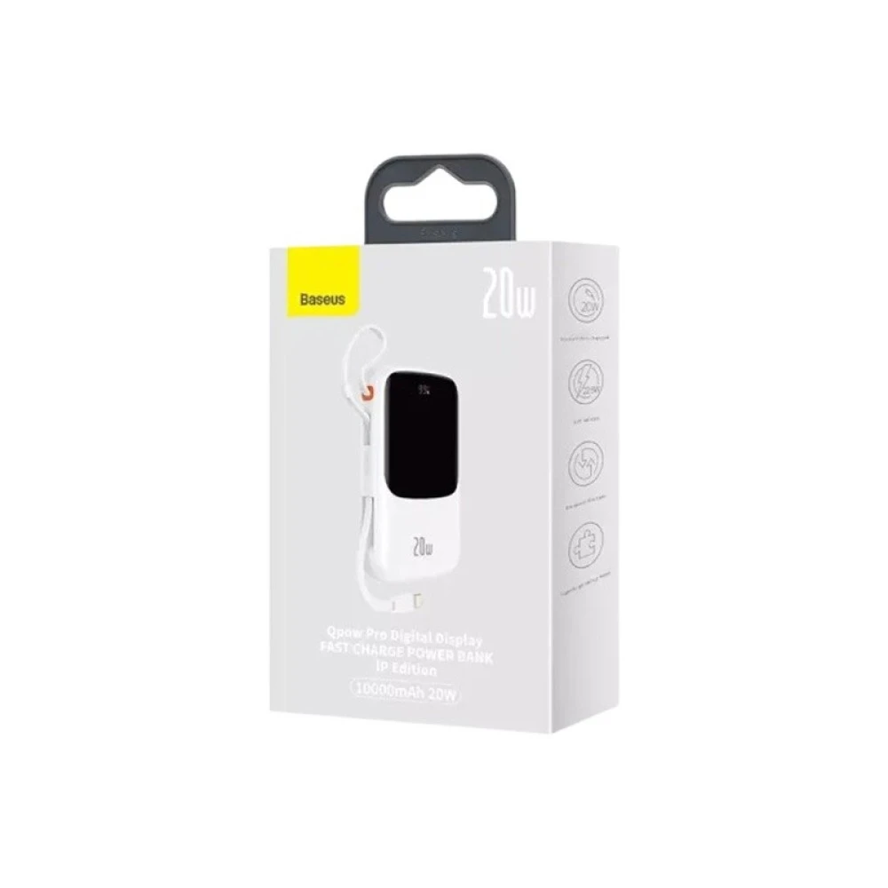 Baseus Qpow Pro 20W 10000mAh Digital Display Fast Charge Power Bank (White)
