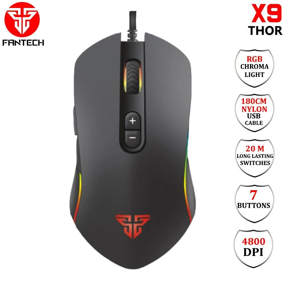 Fantech X9 Wired Black Gaming Mouse